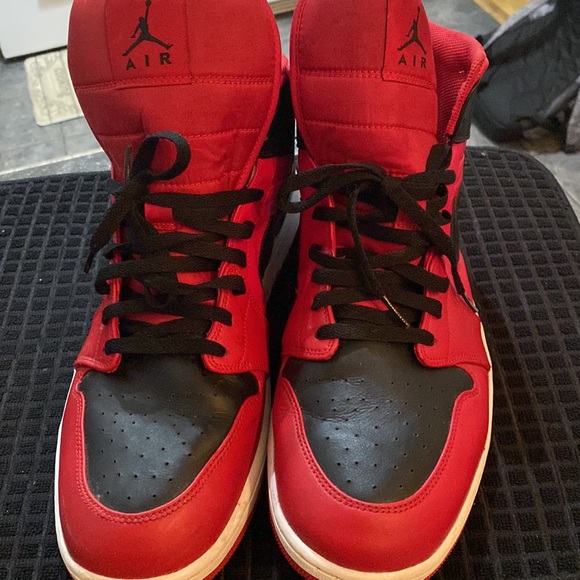 Jordan Red and Black High-Top Sneakers - Picture 3 of 6